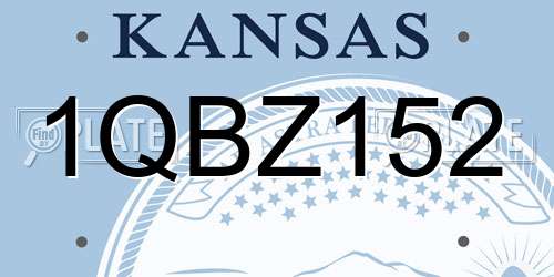 1QBZ152 Kansas License Plate