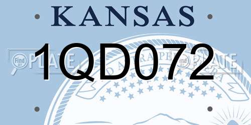 1QD072 Kansas License Plate