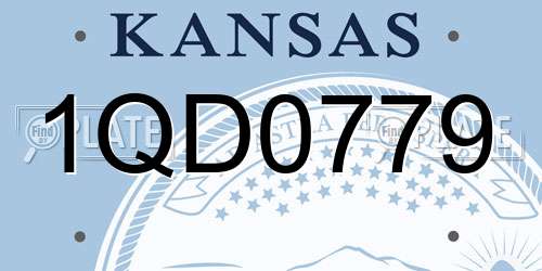 1QD0779 Kansas License Plate