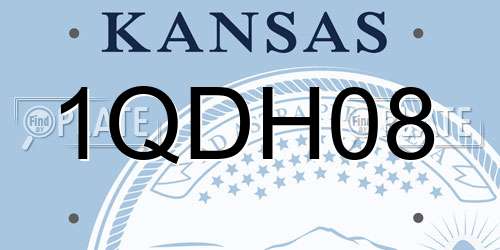1QDH08 Kansas License Plate