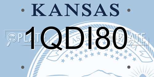 1QDI80 Kansas License Plate