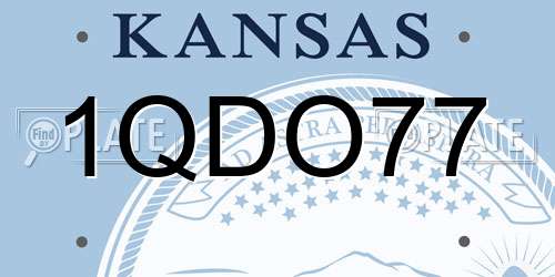 1QDO77 Kansas License Plate