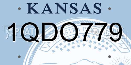 1QDO779 Kansas License Plate