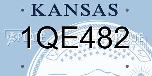 1QE482 Kansas License Plate