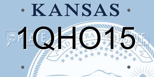 1QHO15 Kansas License Plate
