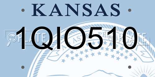 1QIO510 Kansas License Plate