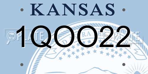 1QOO22 Kansas License Plate