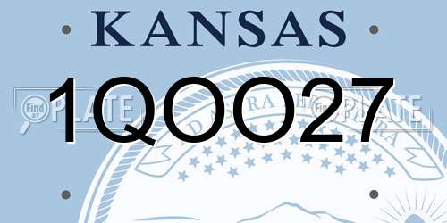 1QOO27 Kansas License Plate