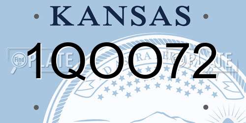 1QOO72 Kansas License Plate