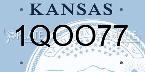 1QOO77 Kansas License Plate