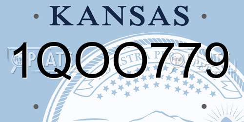 1QOO779 Kansas License Plate