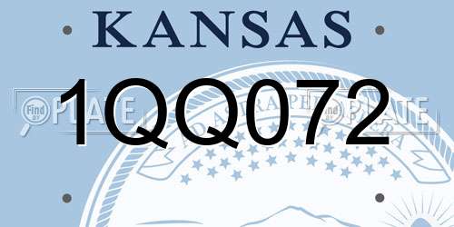 1QQ072 Kansas License Plate