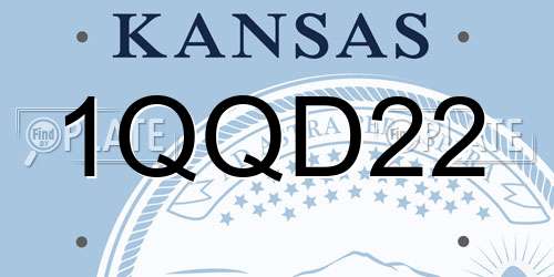 1QQD22 Kansas License Plate