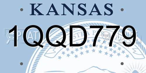 1QQD779 Kansas License Plate