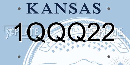 1QQQ22 Kansas License Plate