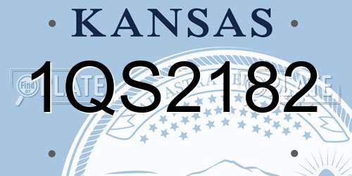 1QS2182 Kansas License Plate