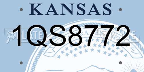 1QS8772 Kansas License Plate