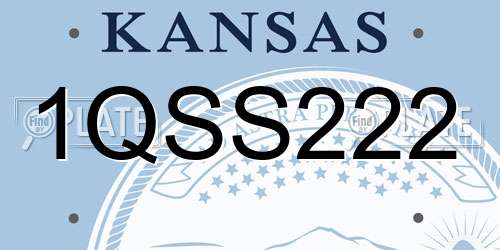 1QSS222 Kansas License Plate