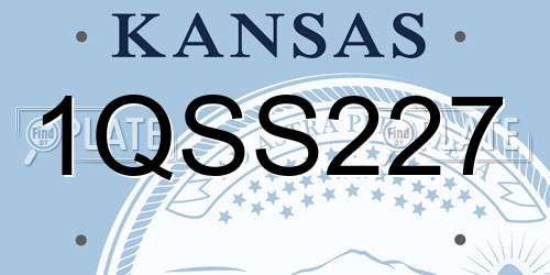 1QSS227 Kansas License Plate