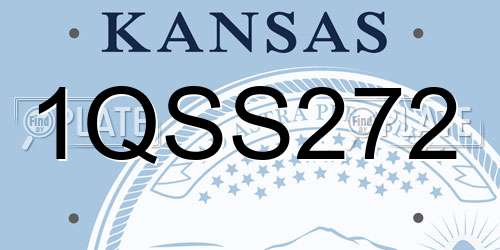 1QSS272 Kansas License Plate