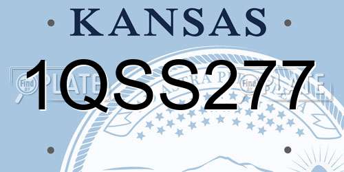 1QSS277 Kansas License Plate
