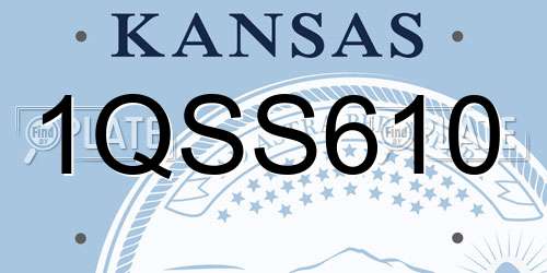 1QSS610 Kansas License Plate