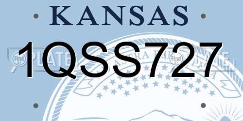 1QSS727 Kansas License Plate