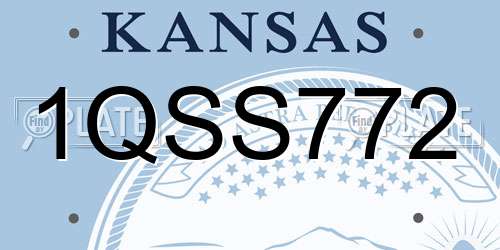 1QSS772 Kansas License Plate