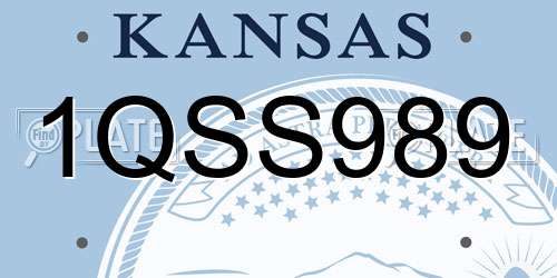 1QSS989 Kansas License Plate