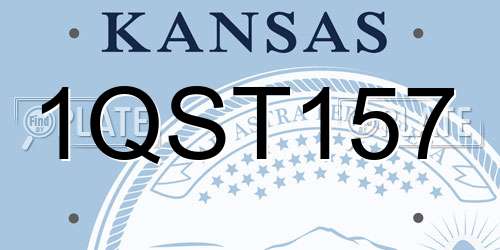1QST157 Kansas License Plate