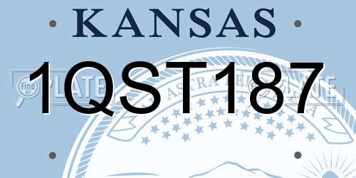 1QST187 Kansas License Plate
