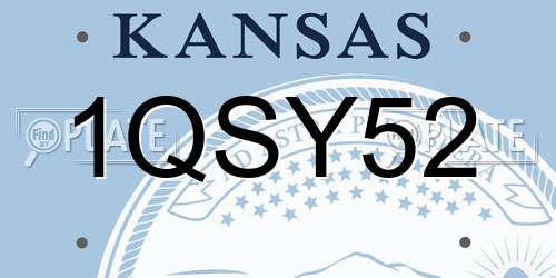 1QSY52 Kansas License Plate