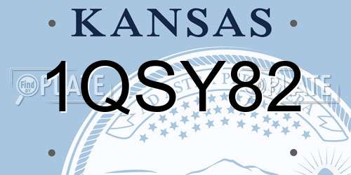 1QSY82 Kansas License Plate
