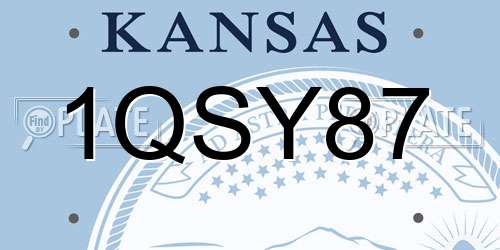 1QSY87 Kansas License Plate