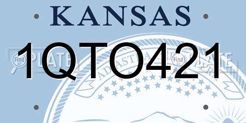 1QTO421 Kansas License Plate