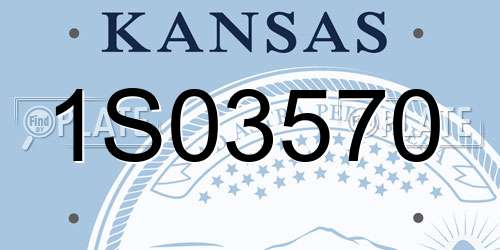 1S03570 Kansas License Plate