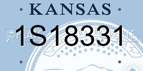 1S18331 Kansas License Plate