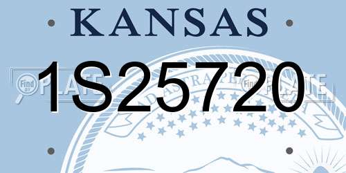 1S25720 Kansas License Plate