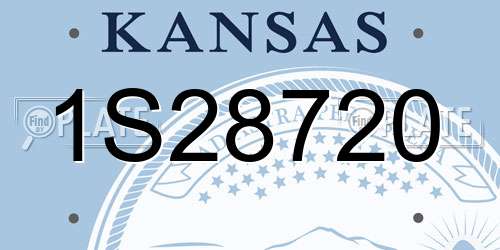 1S28720 Kansas License Plate