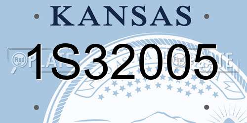 1S32005 Kansas License Plate