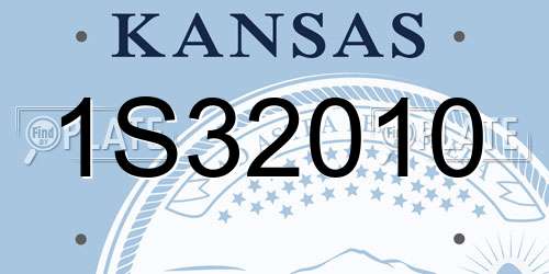 1S32010 Kansas License Plate