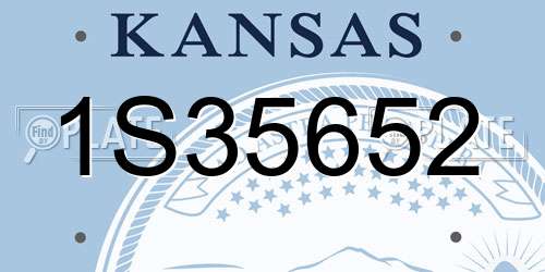 1S35652 Kansas License Plate