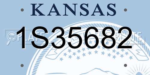 1S35682 Kansas License Plate