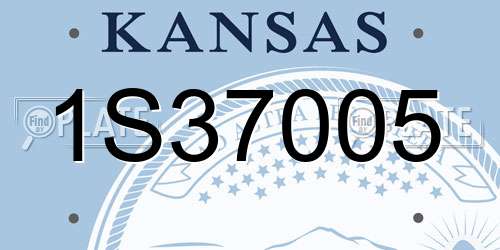 1S37005 Kansas License Plate