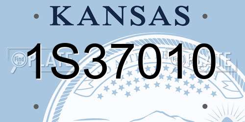 1S37010 Kansas License Plate
