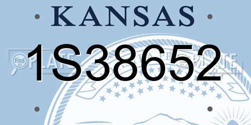 1S38652 Kansas License Plate