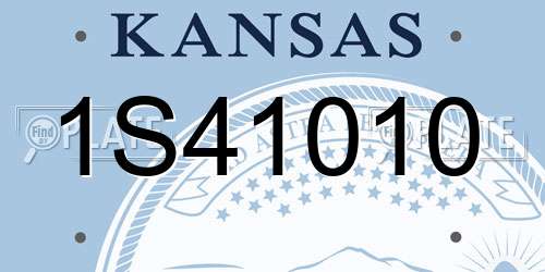 1S41010 Kansas License Plate
