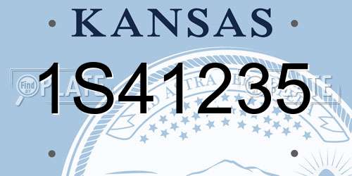 1S41235 Kansas License Plate