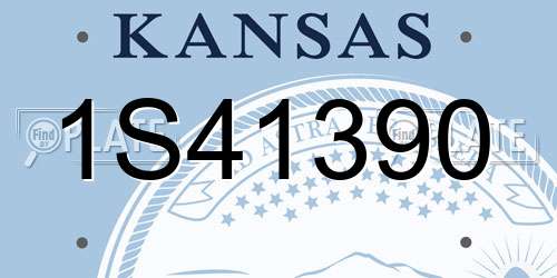1S41390 Kansas License Plate