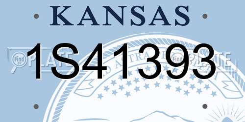 1S41393 Kansas License Plate